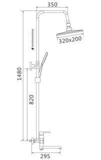 Душевая стойка Rose R2136F белый/хром