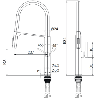 Смеситель для кухни Paulmark Barrel Ba214029-BS нержавеющая сталь