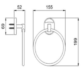 Полотенцедержатель кольцо РМС A1022 хром