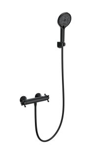 Смеситель для душа Wonzon & Woghand Strato WW-B2048-A-MB с термостатом чёрный матовый