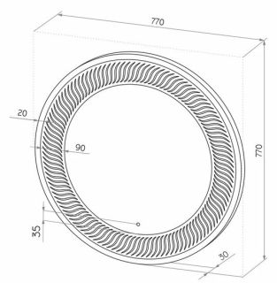 Зеркало с подсветкой Continent Mars ЗЛП55 с сенсорным выключателем 77см