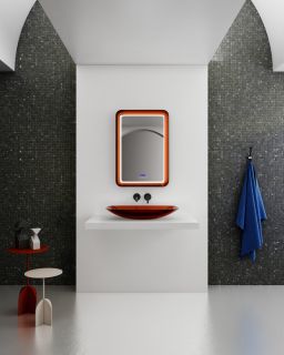 Зеркало с подсветкой ABBER Kristall AT6701Opal 55см коричневый