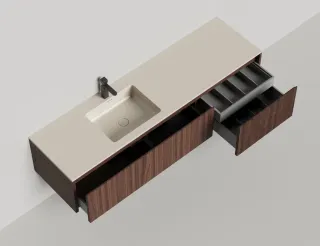 Подвесная тумба Salini Domino 27D218IN 180см шпон под встраиваемую раковину