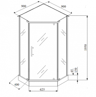 Душевой уголок с поддоном PARLY ZPE911BE (90х90х190)